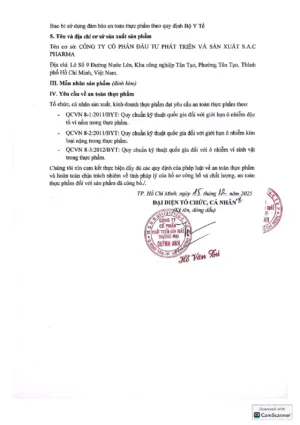 Giấy kiểm nghiệm Sữa Rilac Diabetes