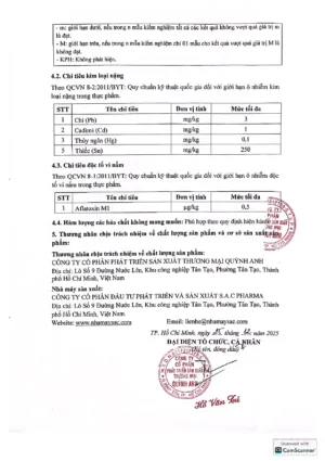 Giấy kiểm nghiệm Sữa Rilac Diabetes