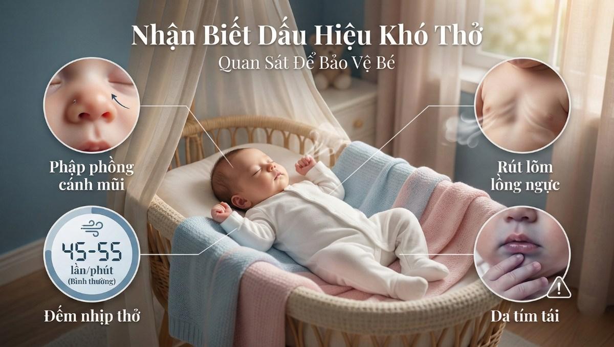 Cách nhận biết bé khó thở